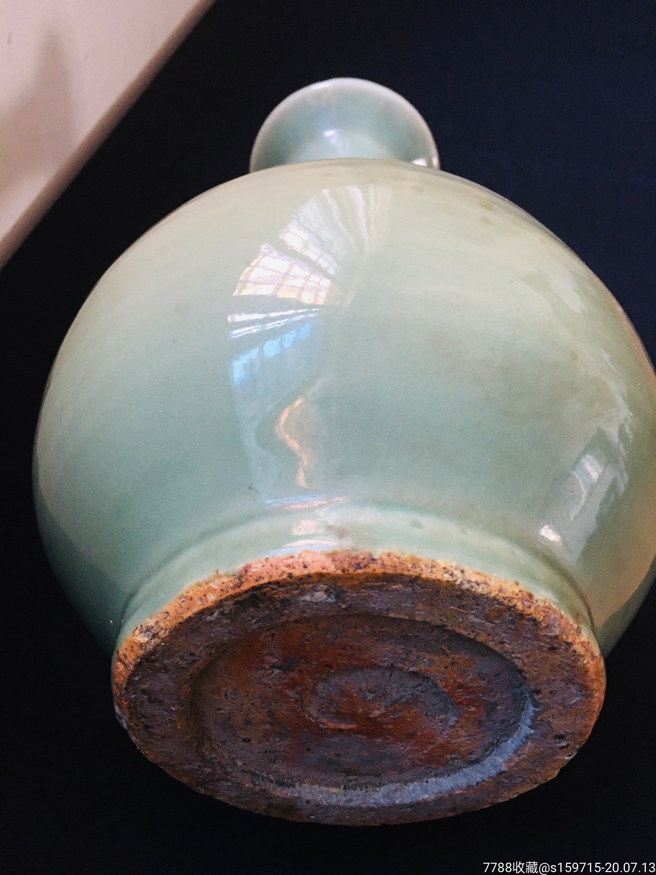 元明时期龙泉窑豆青釉玉壶春大瓶