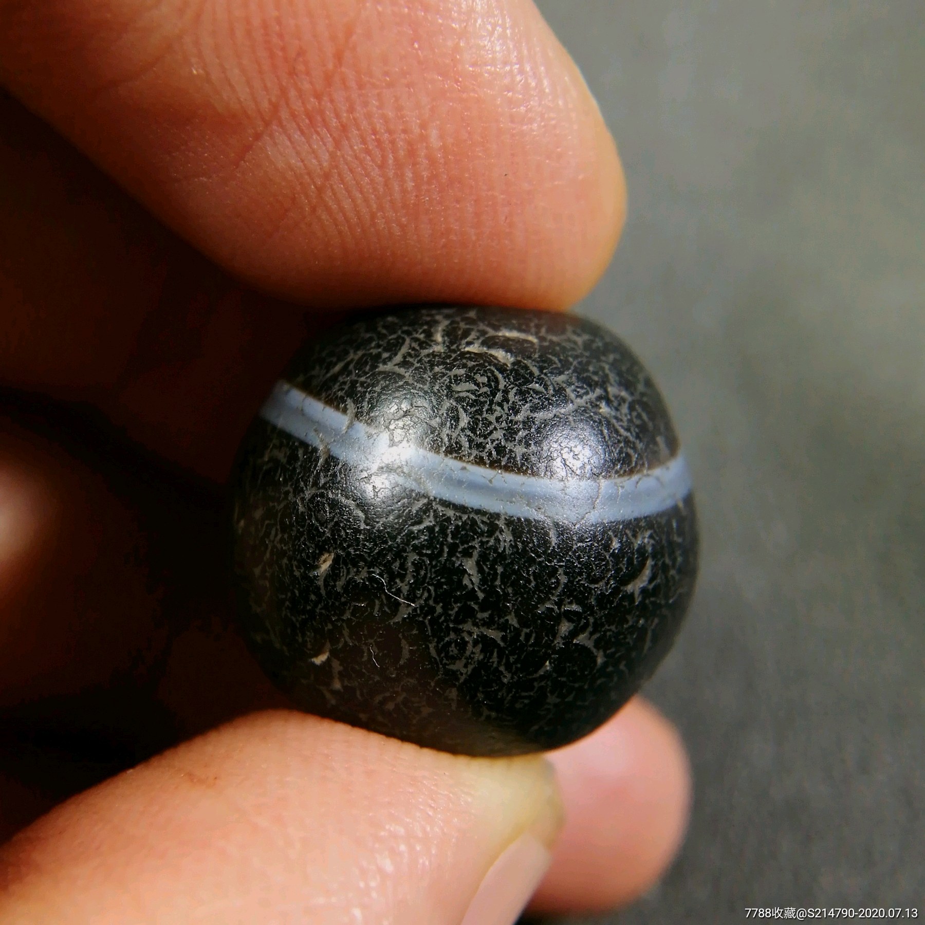 直径17.5毫米药师圆珠天珠,天珠,玛瑙天珠,年代不详,线珠,圆形_第5张