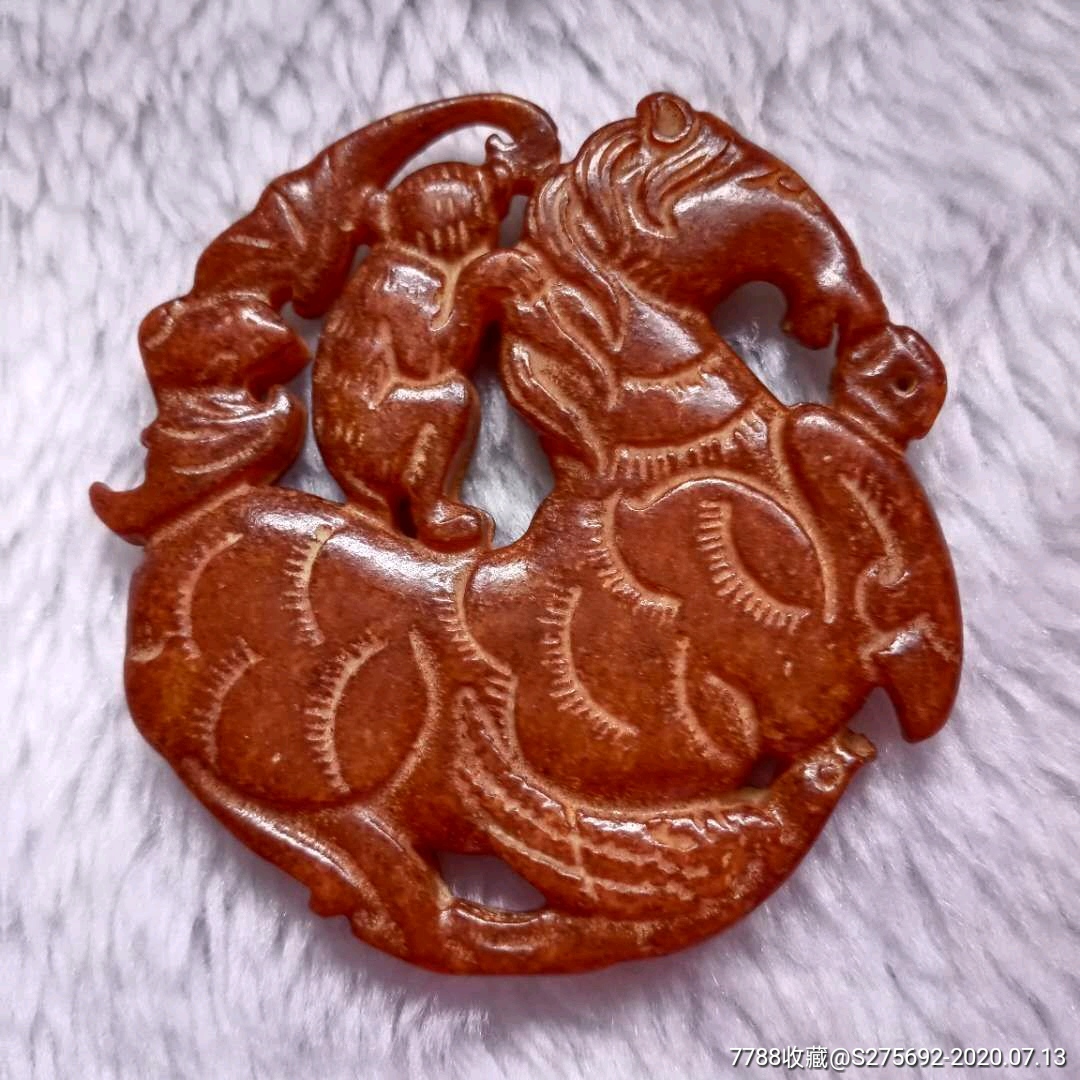 老玉马上封猴-价格:39元-au23655022-其他玉石/玉器 -加价-7788收藏