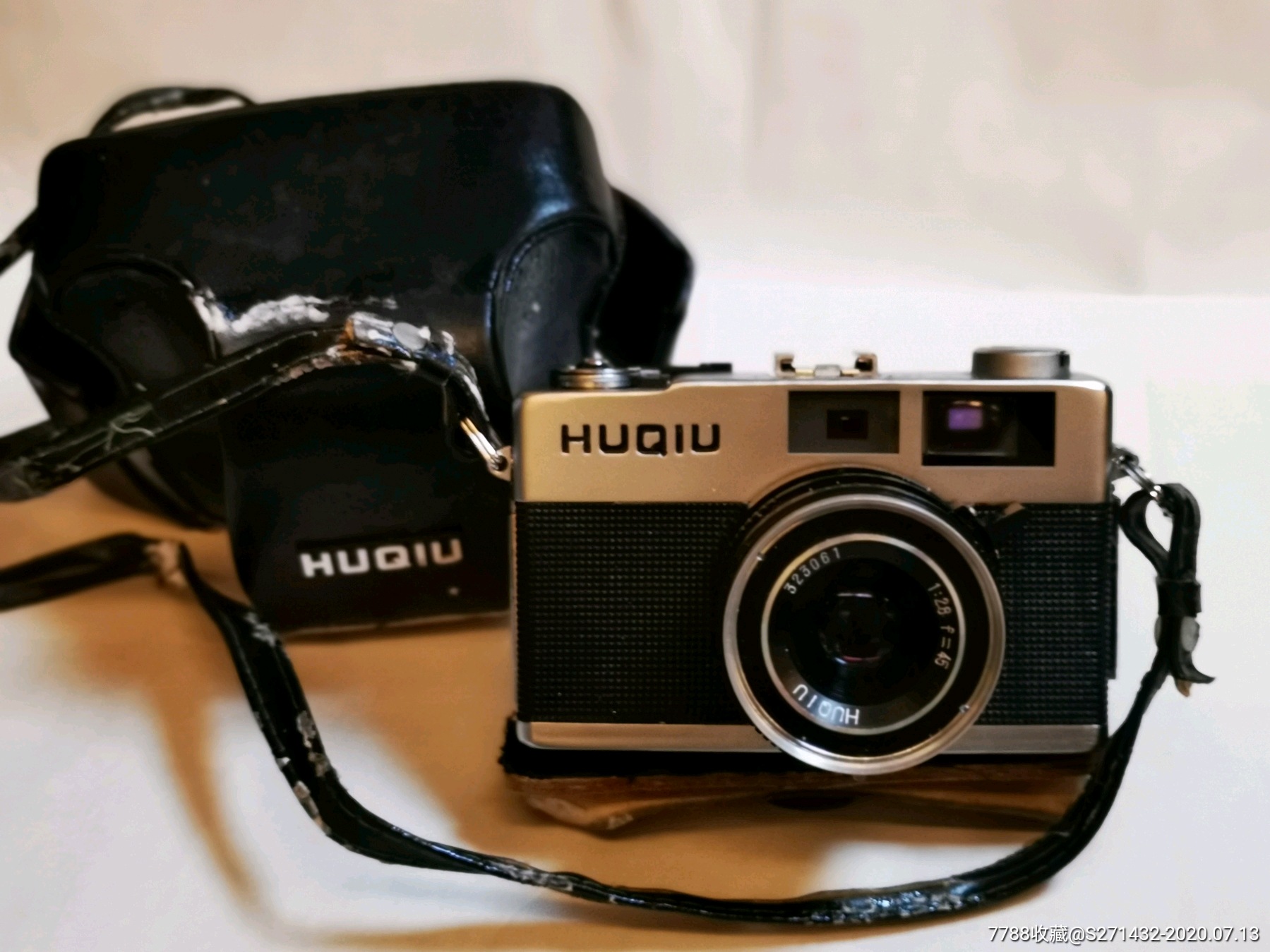 80年代虎丘35-1单反胶卷照相机,带原配镜头盖及皮套-单反相机-7788