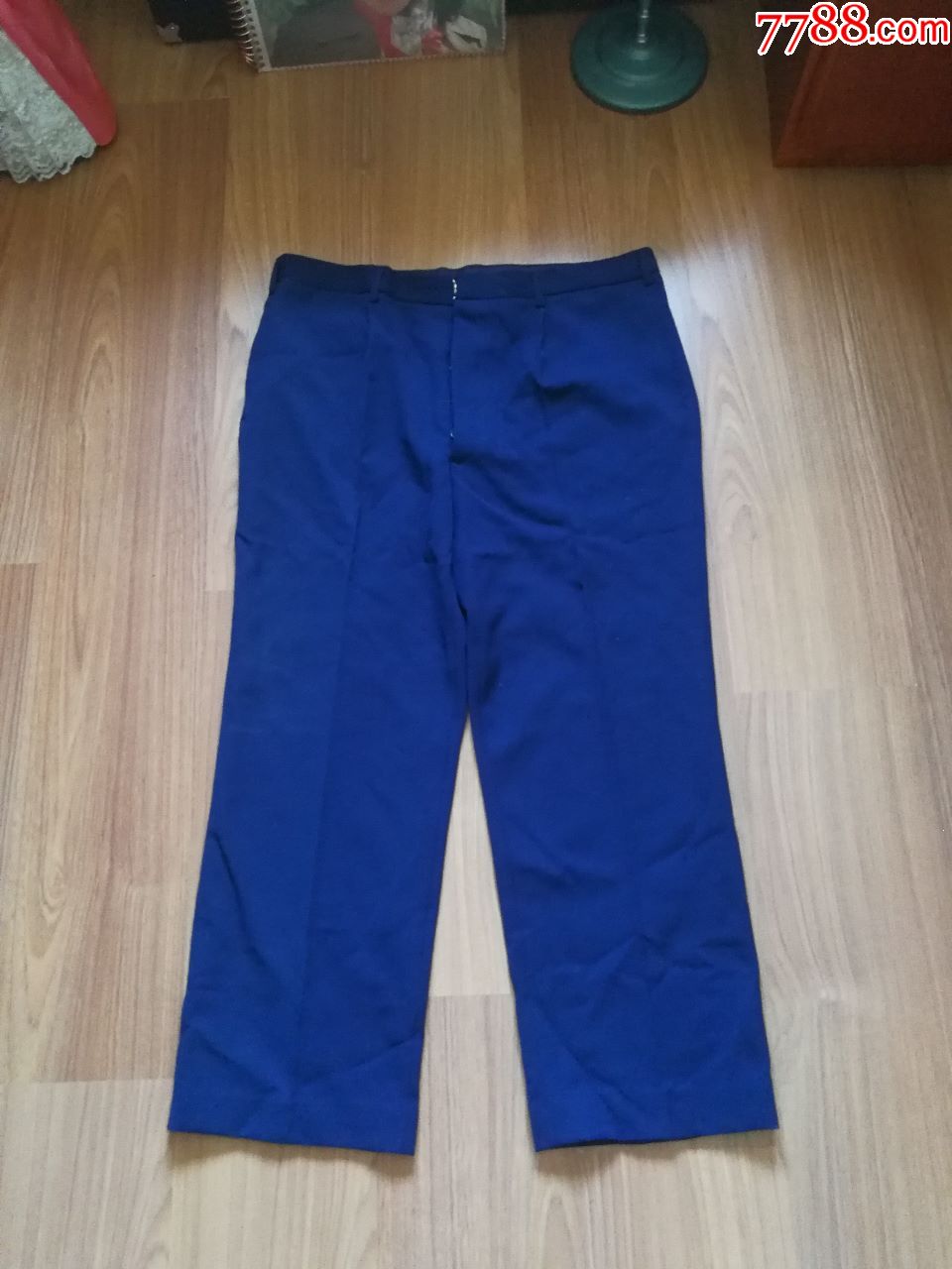 怀旧老式纯毛料蓝裤子