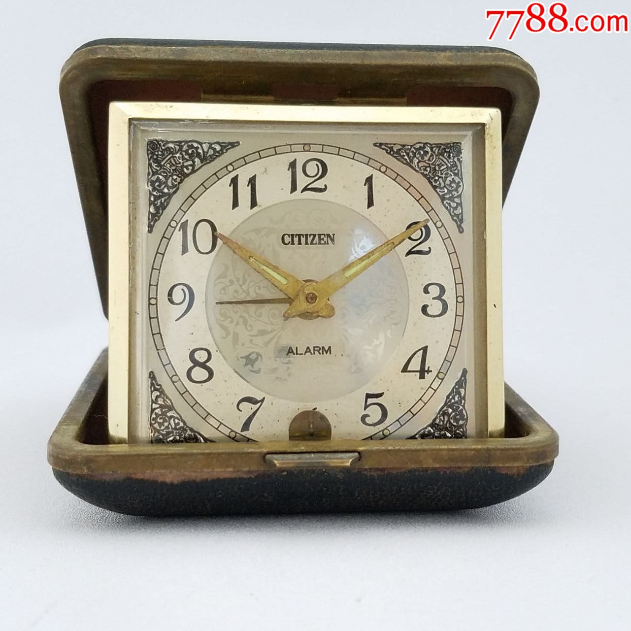 【大号】日本西铁城机械旅行夹克座钟【全数字刻度】【雕花表盘】