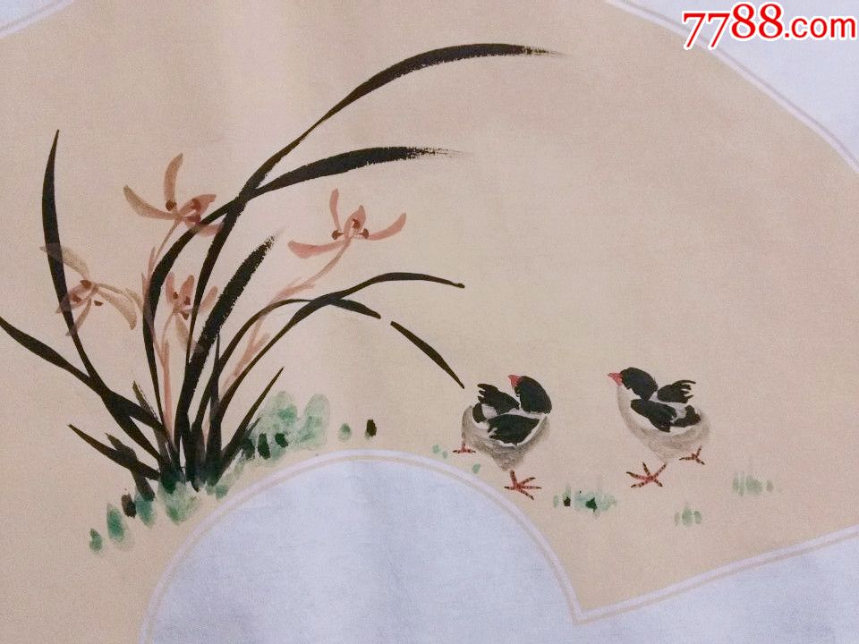 扇面国画兰花一一幽香