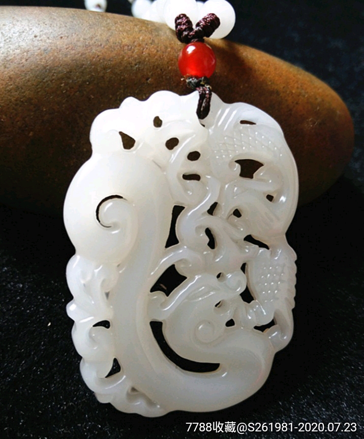 天然和田玉a货白玉龙凤牌玉挂件男女镂空龙凤吊坠玉佩玉坠