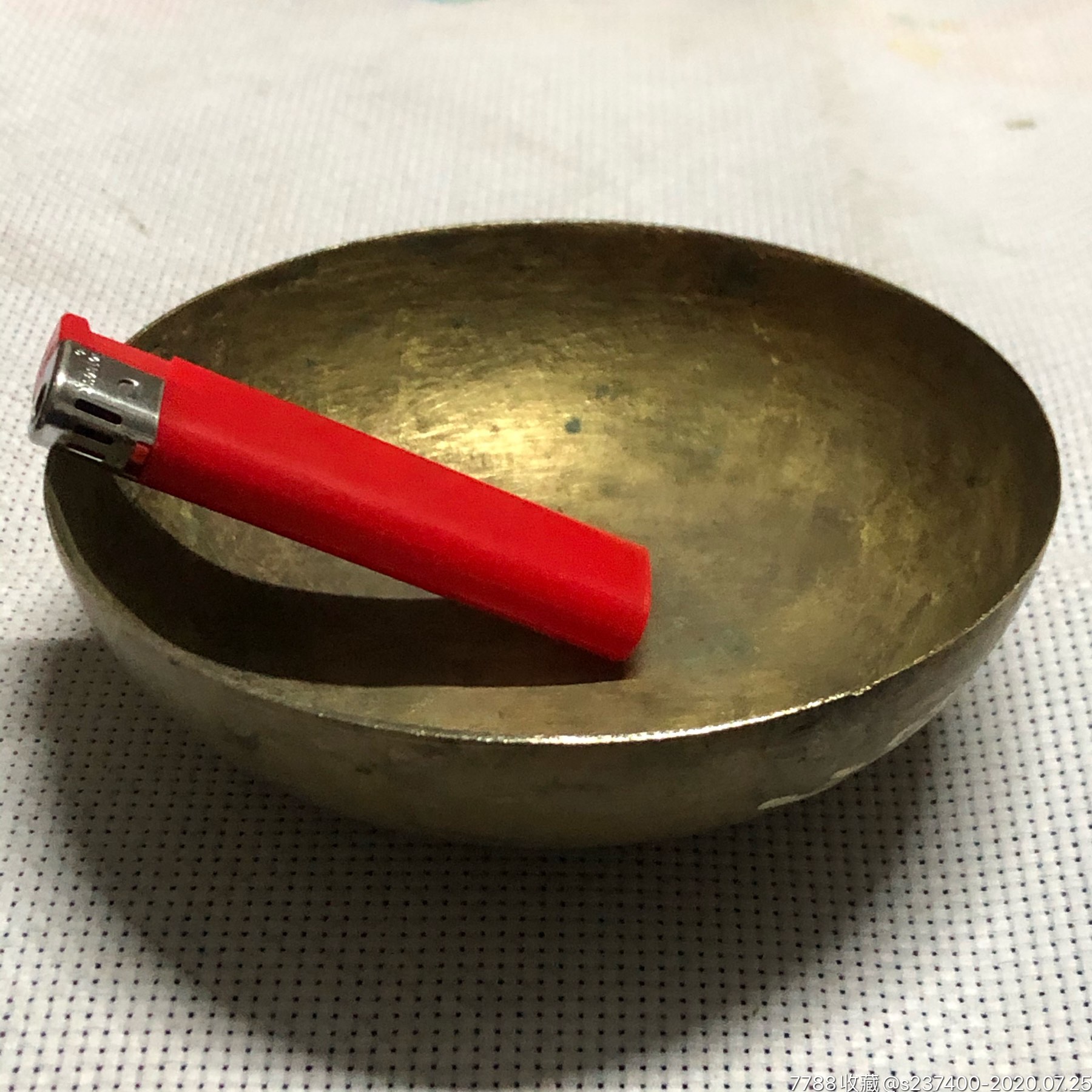 小铜碗民俗老物件点油灯盛油的小铜碗品好怀旧摆件作个笔舔也可保真