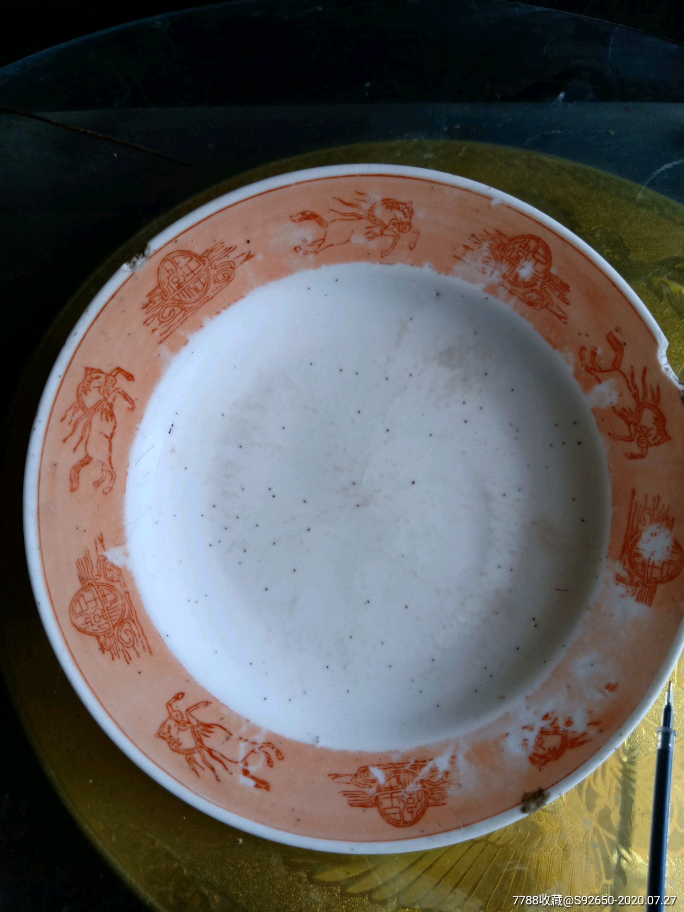 怀旧早期景市建筑瓷盘