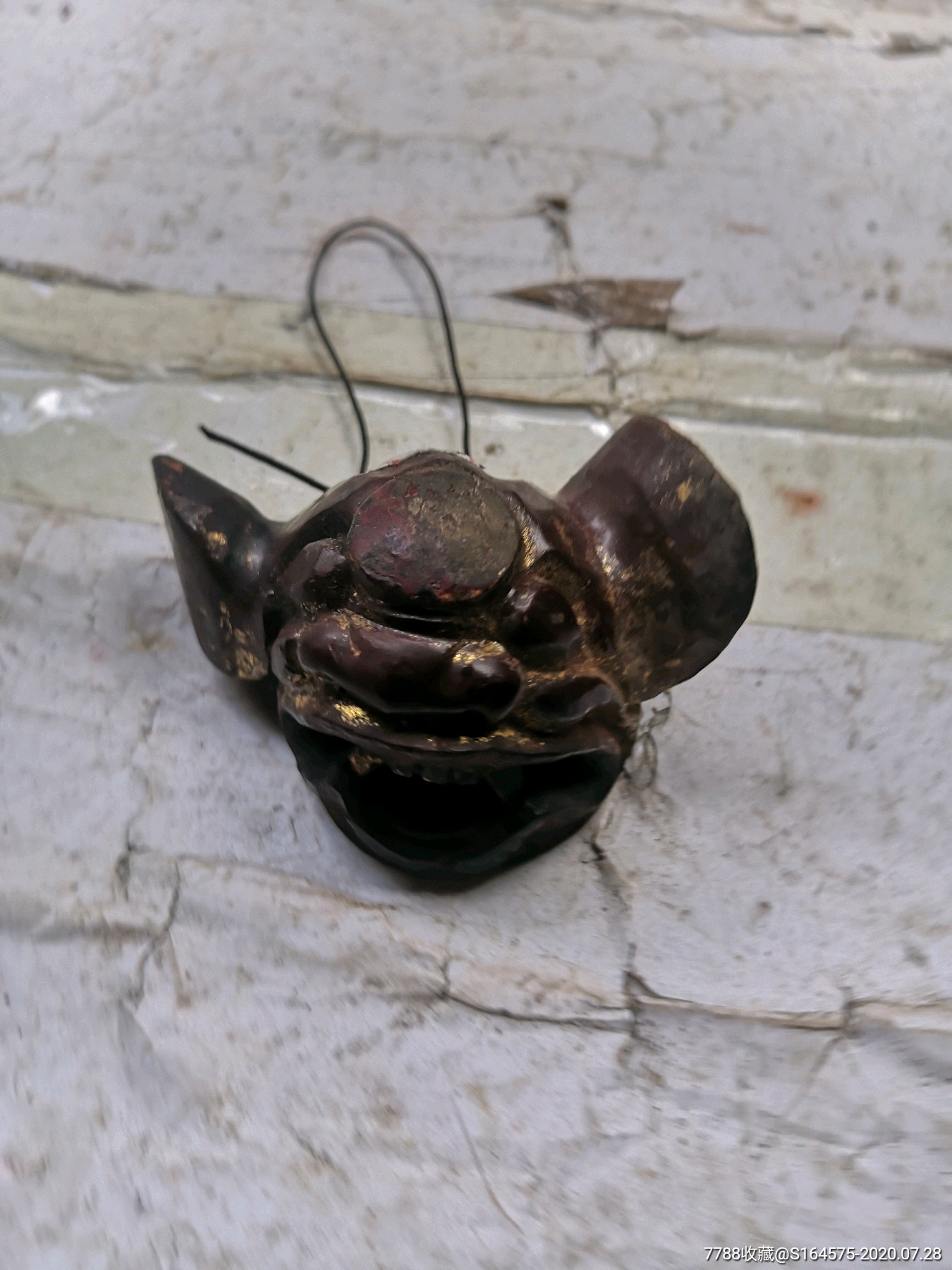 古玩道教辟邪虎头吞口