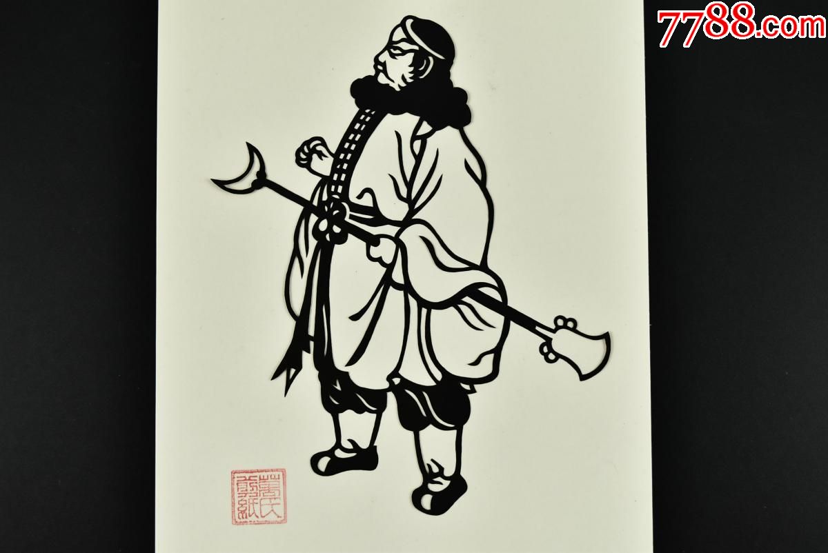 (vd4237)《西游记人物剪纸》单色剪纸4张