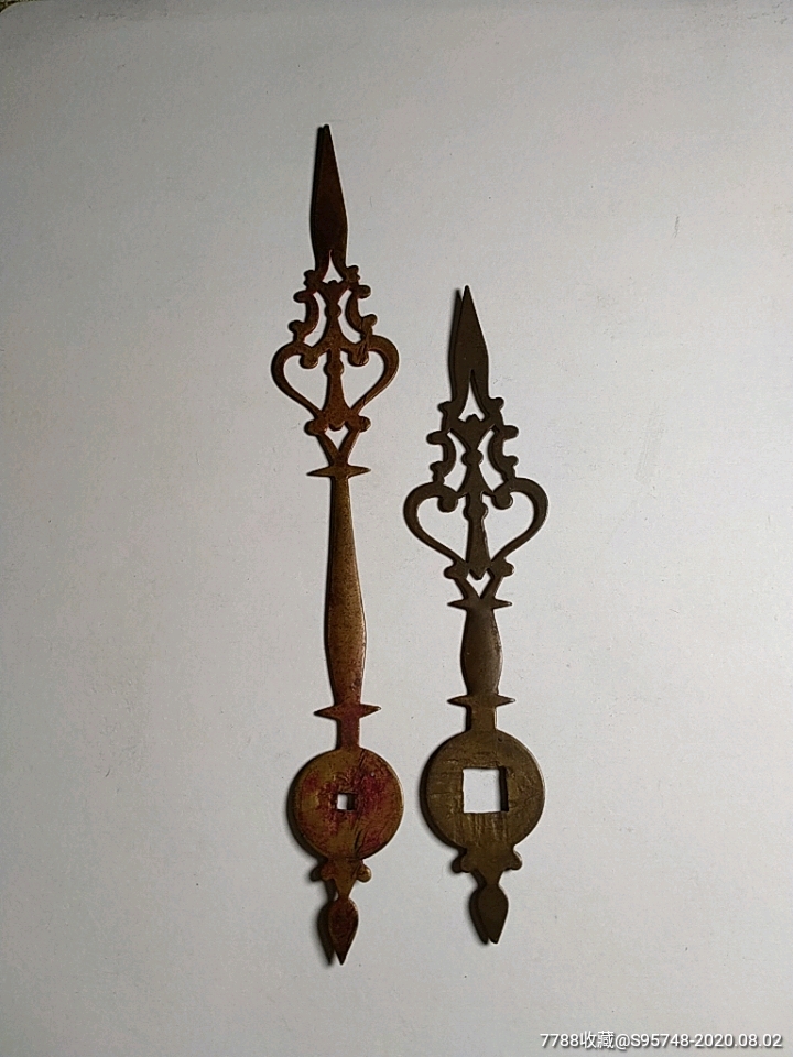 老广钟手工打造雕花表针一套