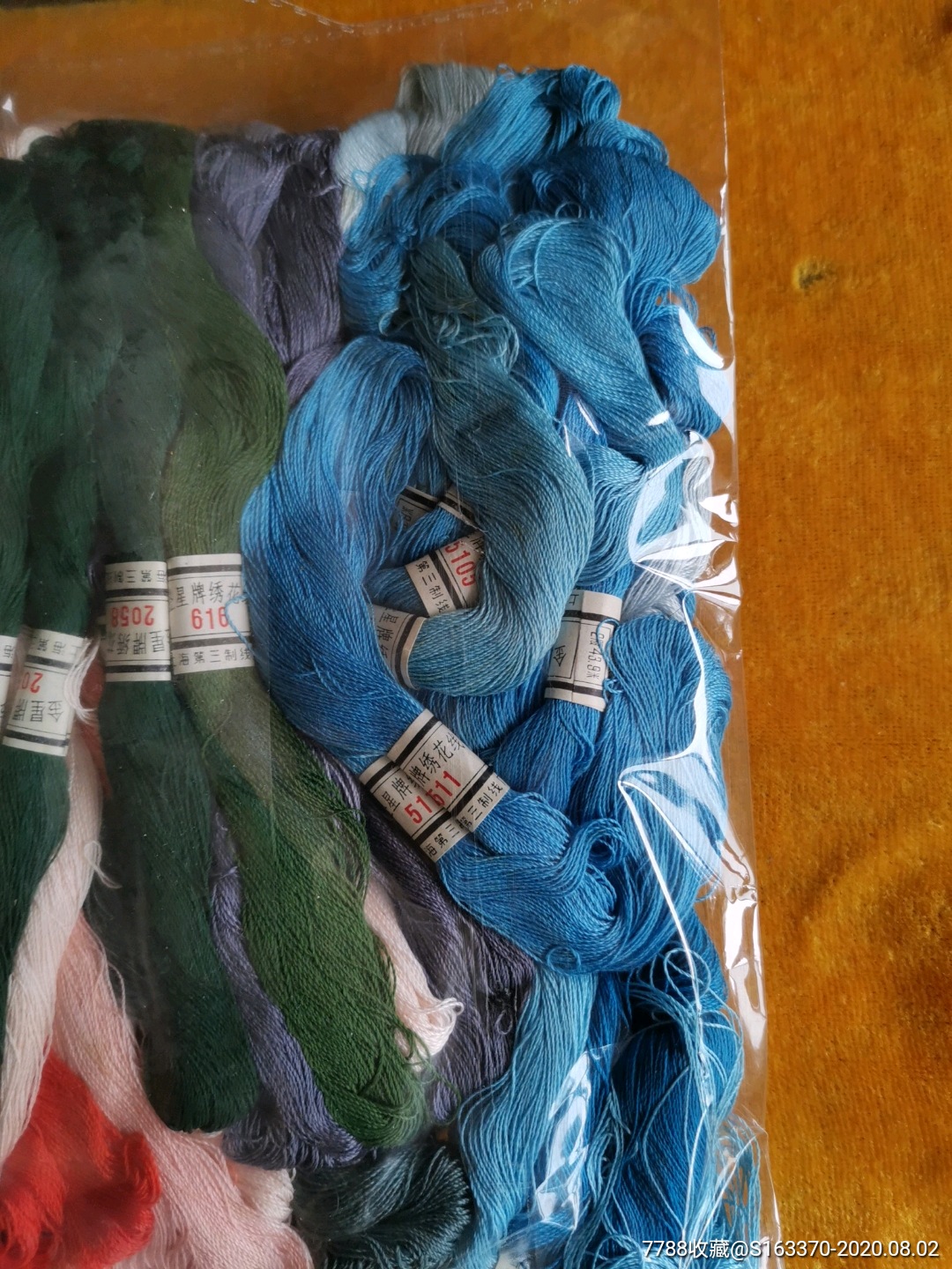 八十年代特质金星牌绣花线多色100多支hes