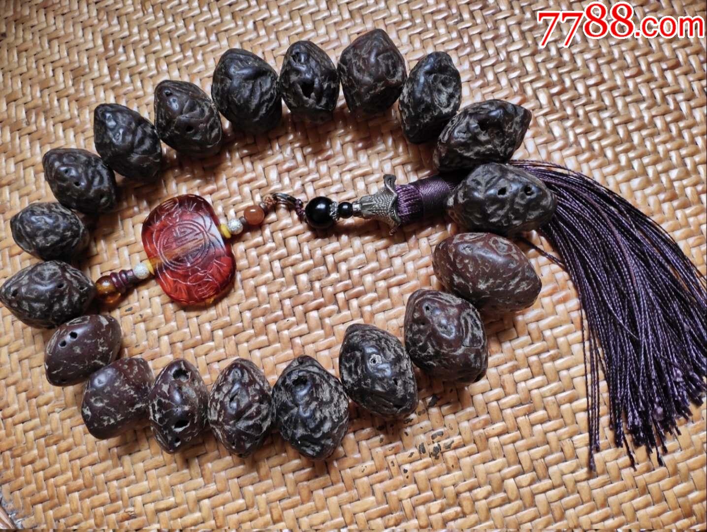 少见的老莲花座菩提子手串
