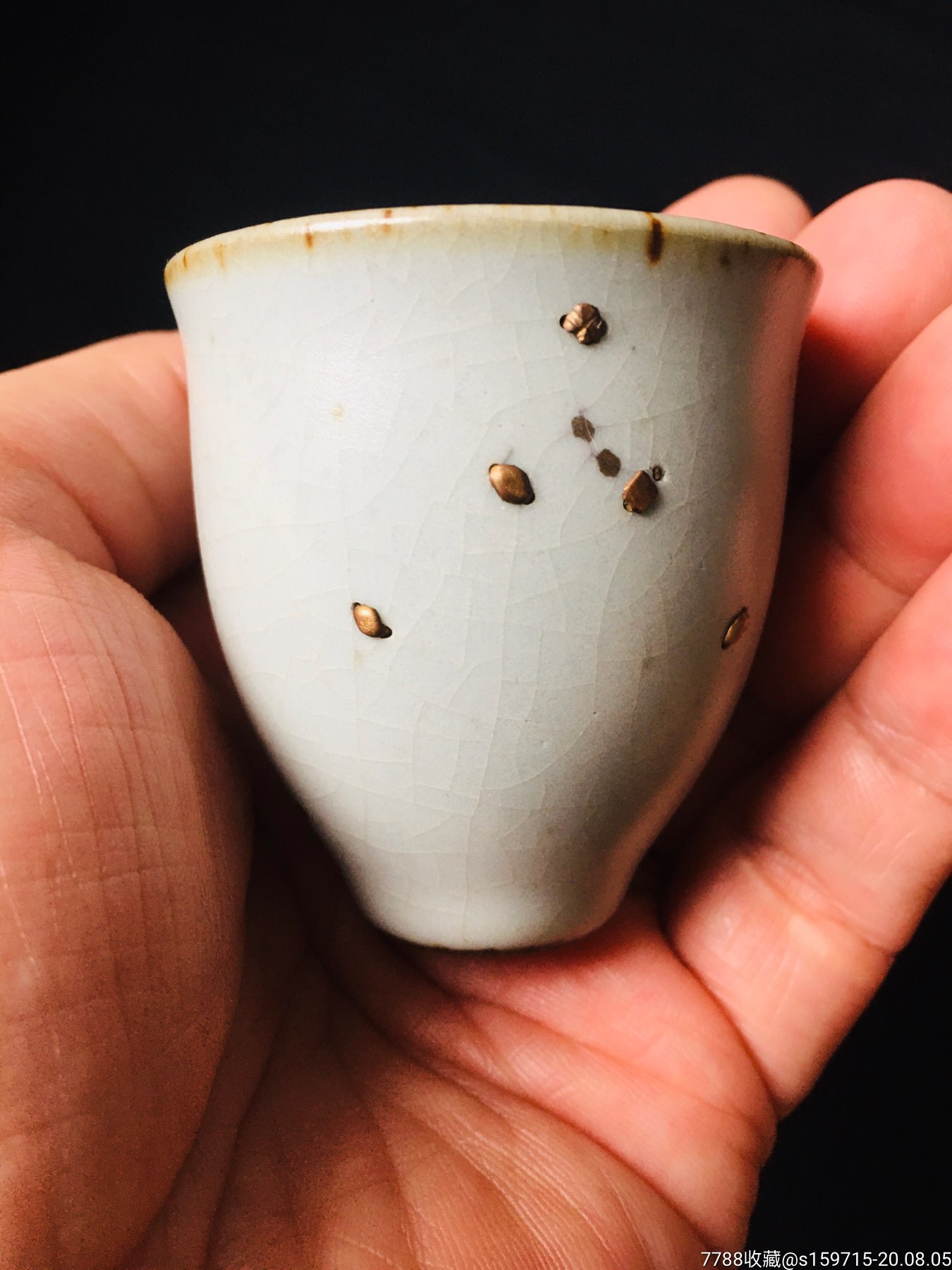 影青釉金钿小酒杯