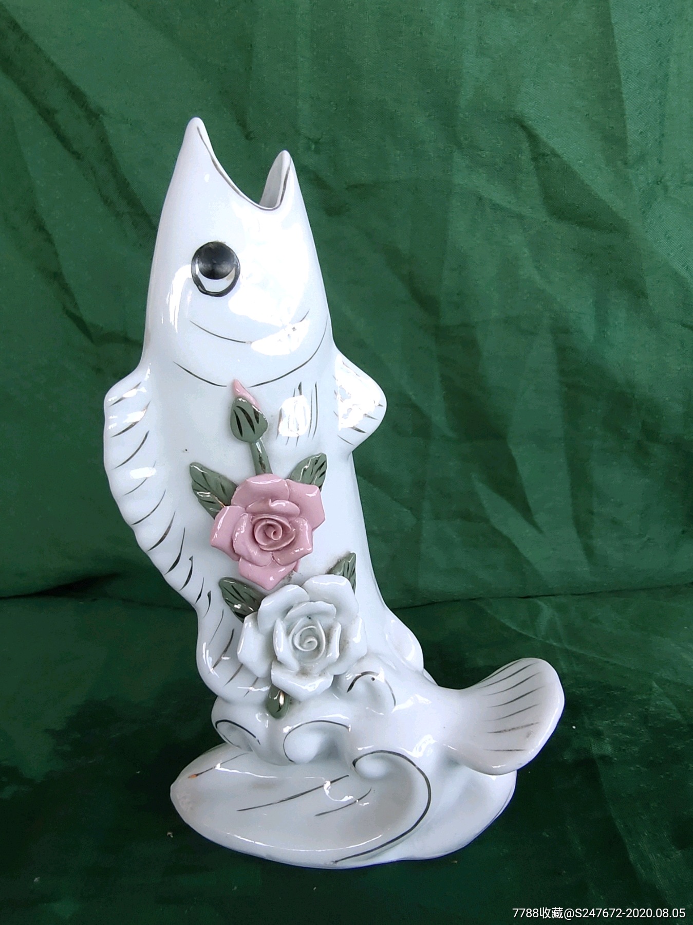 解放初粉彩鱼摆件_彩绘瓷/彩瓷_第2张_7788瓷器