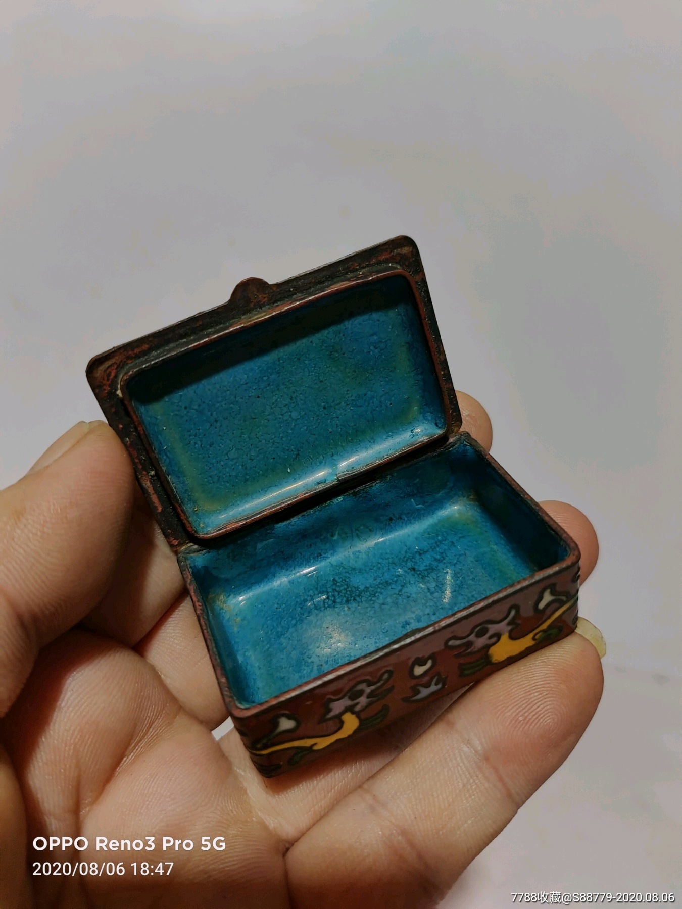 民国景泰蓝小长方盒一个品好