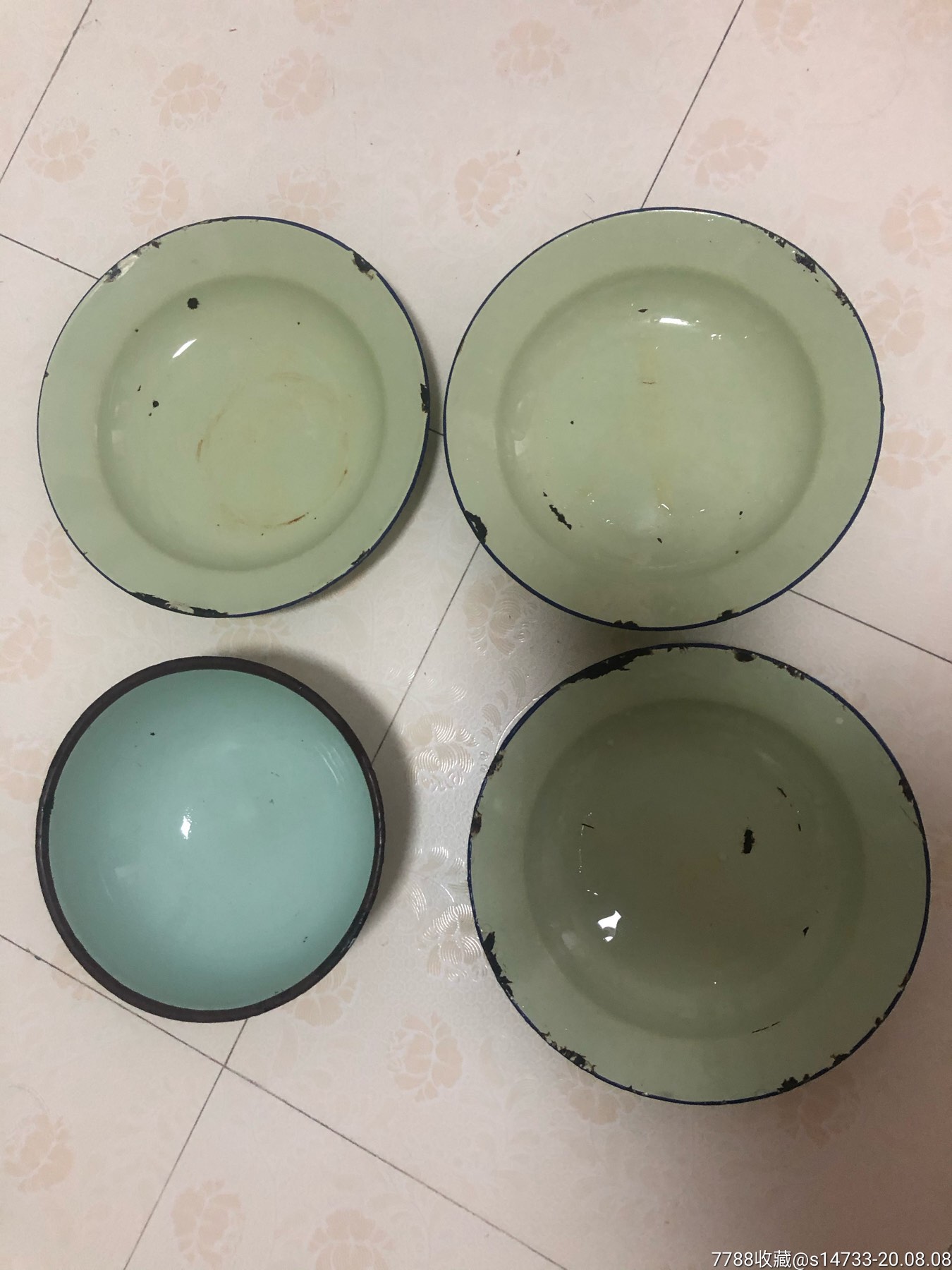 古董古玩收藏品文革时期搪瓷碗碟