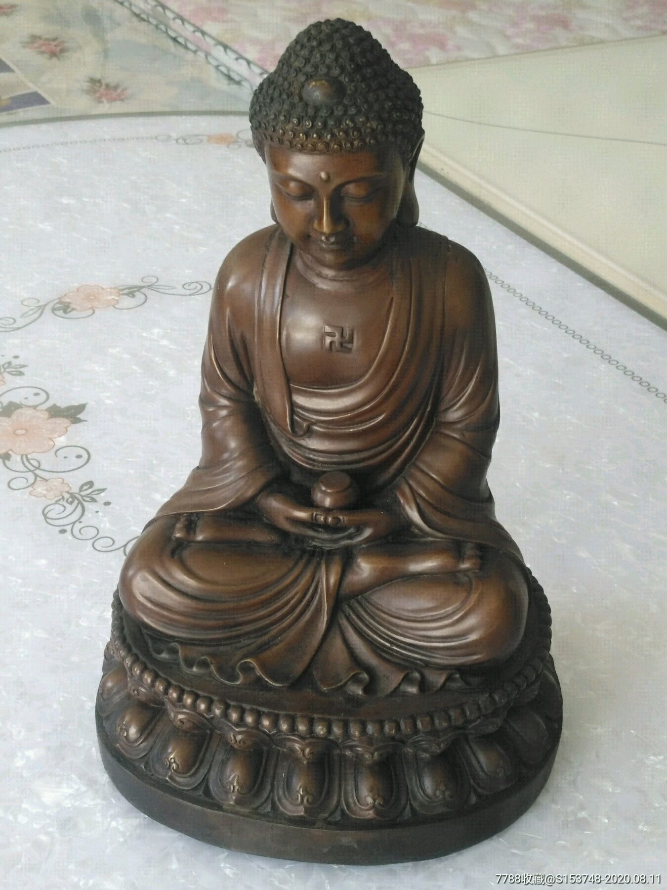 黄铜佛像高38重11斤老旧明显年代不祥