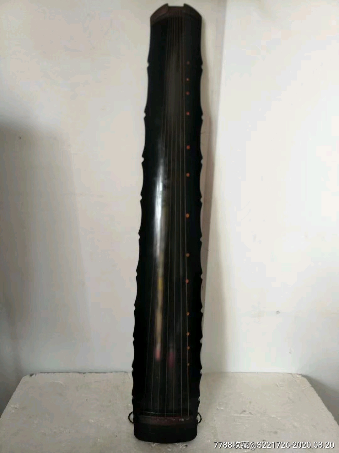 竹节式古琴,黑大漆