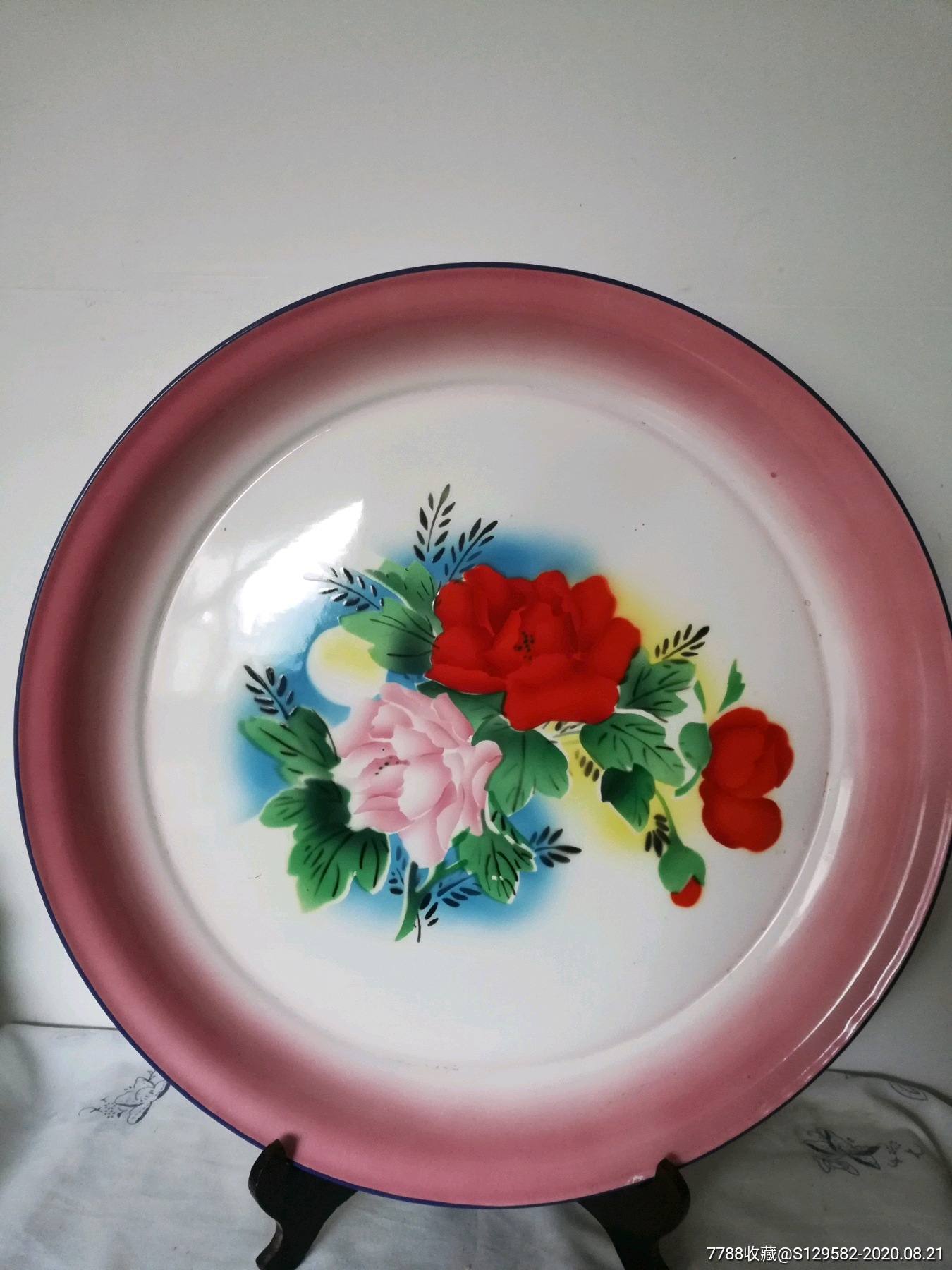 蝴蝶牌特大号搪瓷盘45cm