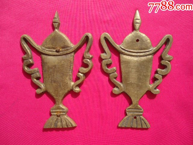 民国铜奖杯一对合售