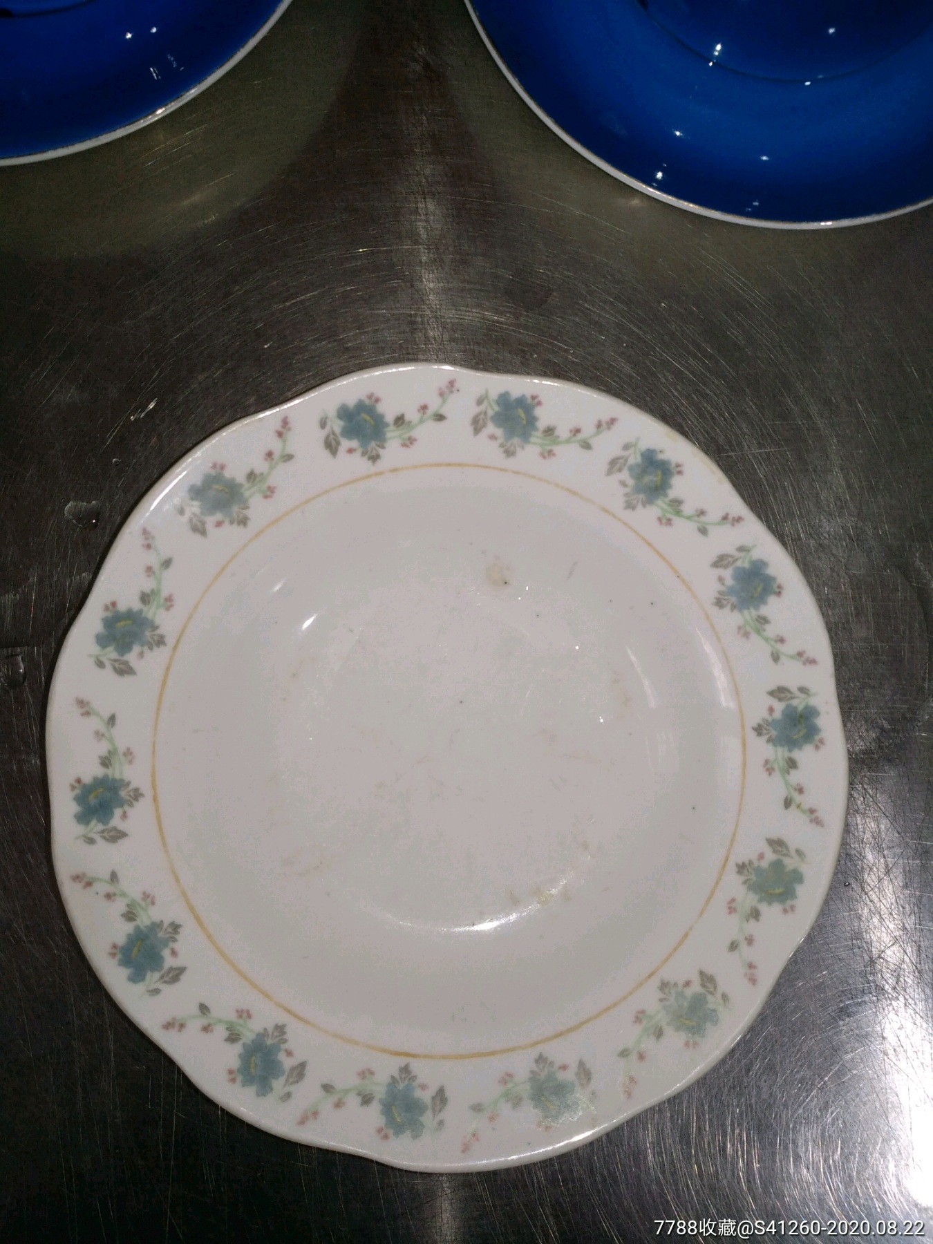 六七十年代景德镇景兴瓷厂绿六边形款碟子