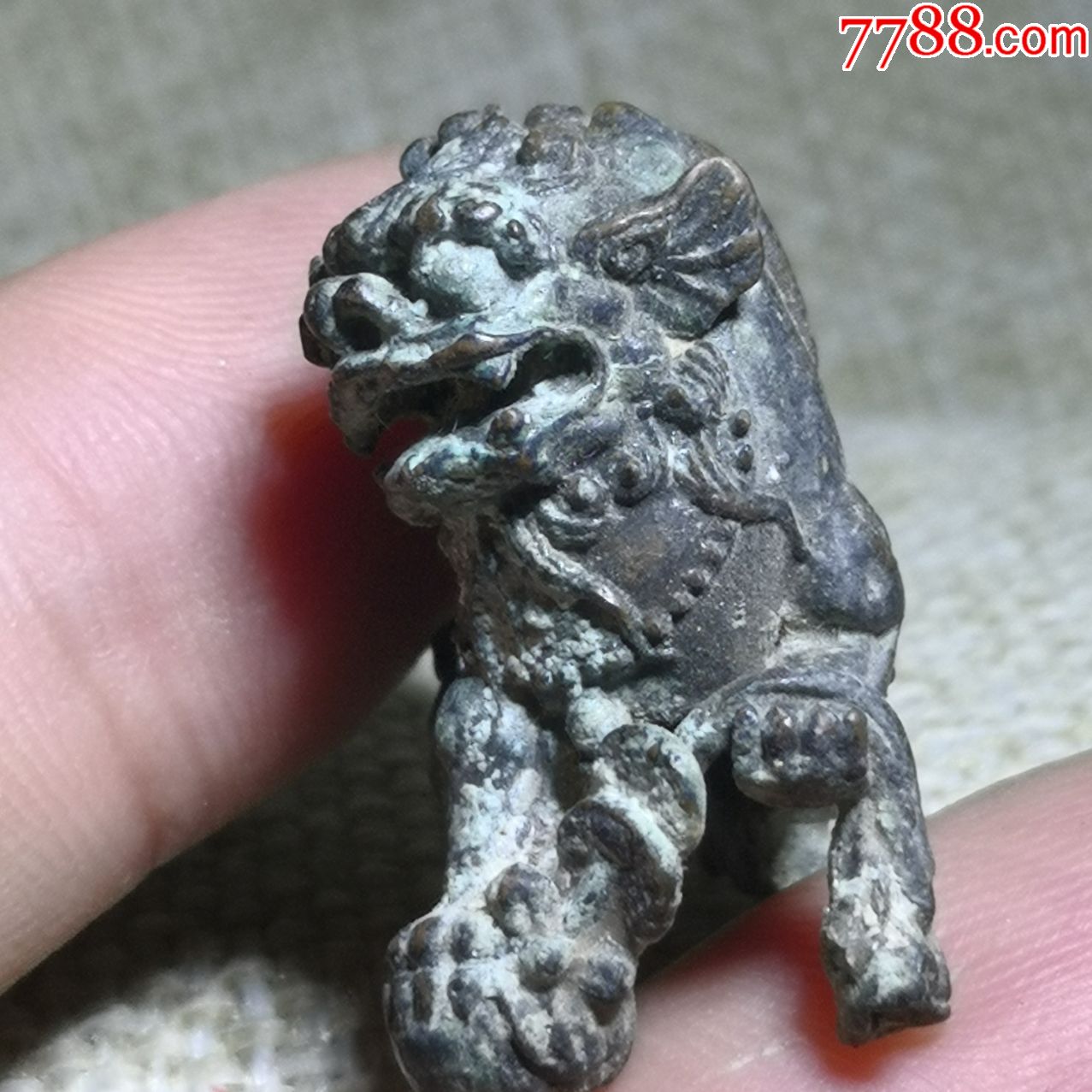 小铜狮子摆件(超小),铜杂件,铜摆件,民国,黄铜【愚自乐园】_第5张