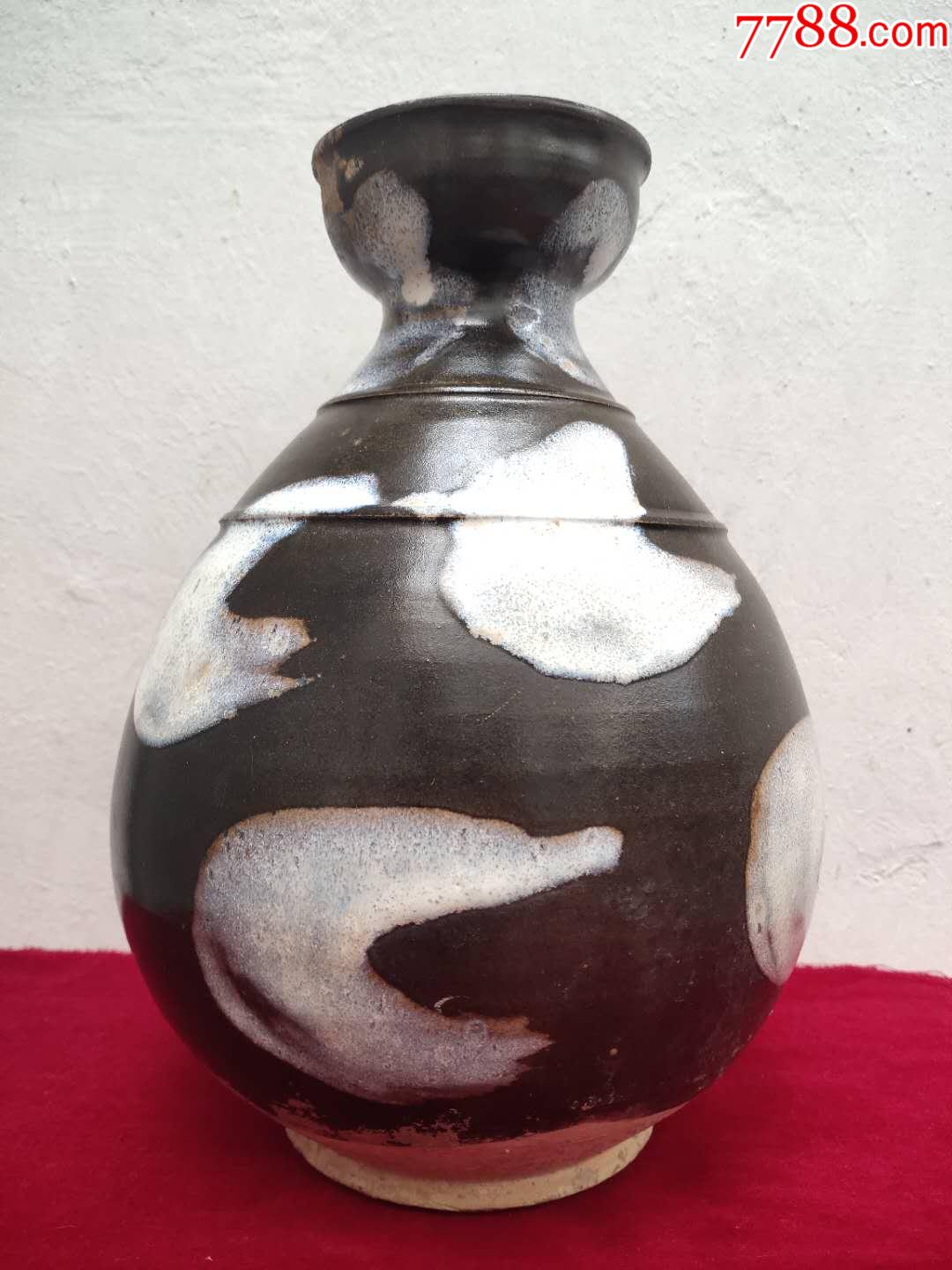 唐代鲁山窑花瓷敞口玄纹壶_花釉/窑变瓷_收藏价格_鉴定交易_7788瓷器