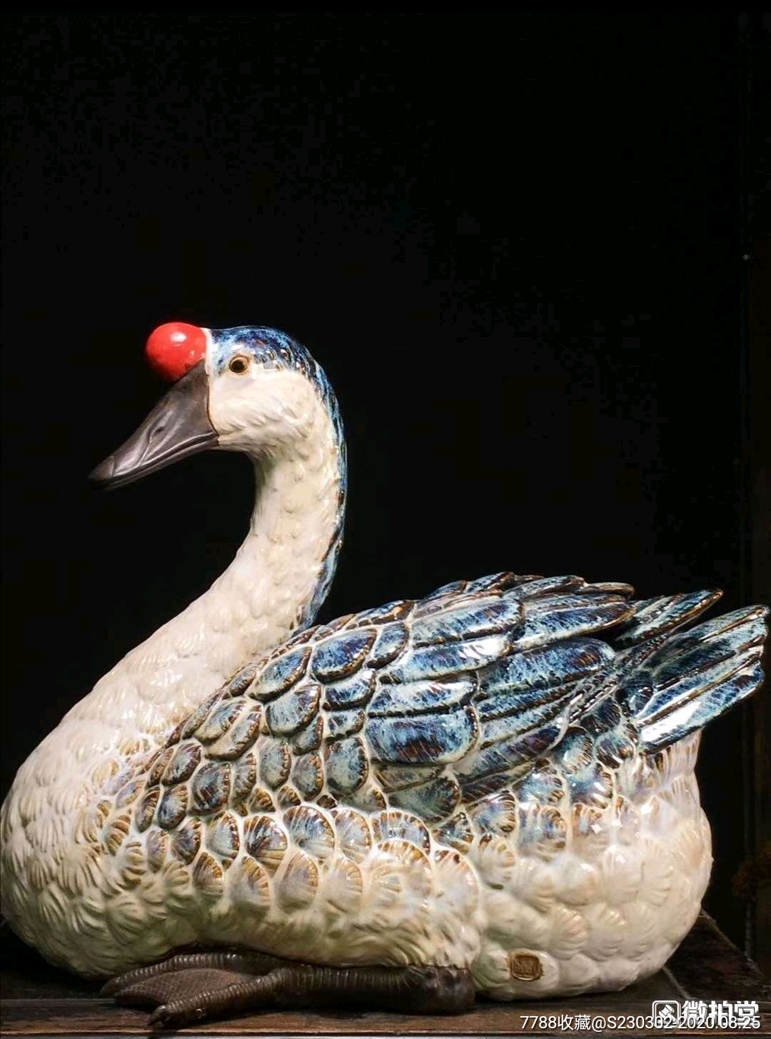 石湾窑陶瓷鹅鸿运当头摆件公仔工艺品中式会所玄关茶艺馆装饰摆件窑