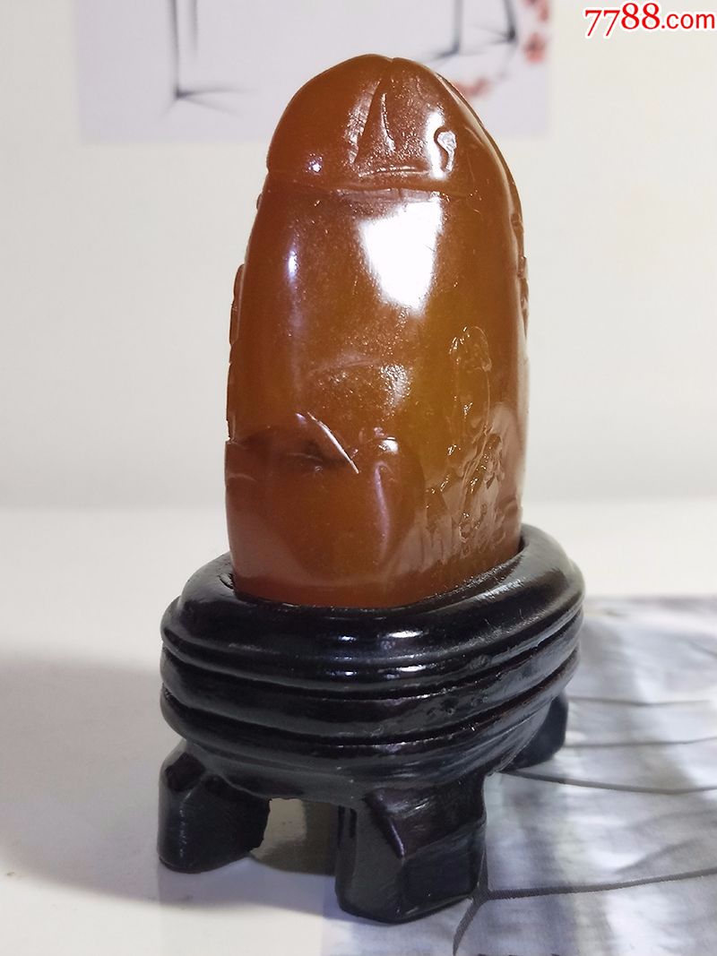 寿山田黄冻石指日高升摆件71.2g