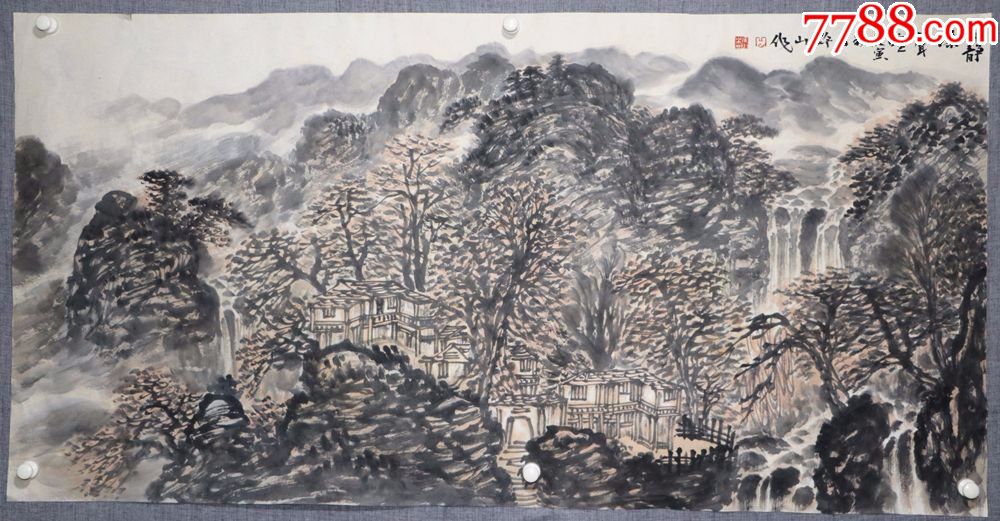 *美术学院教授中国画学院创研部主任中国美术家协会会员岳黔山山水画