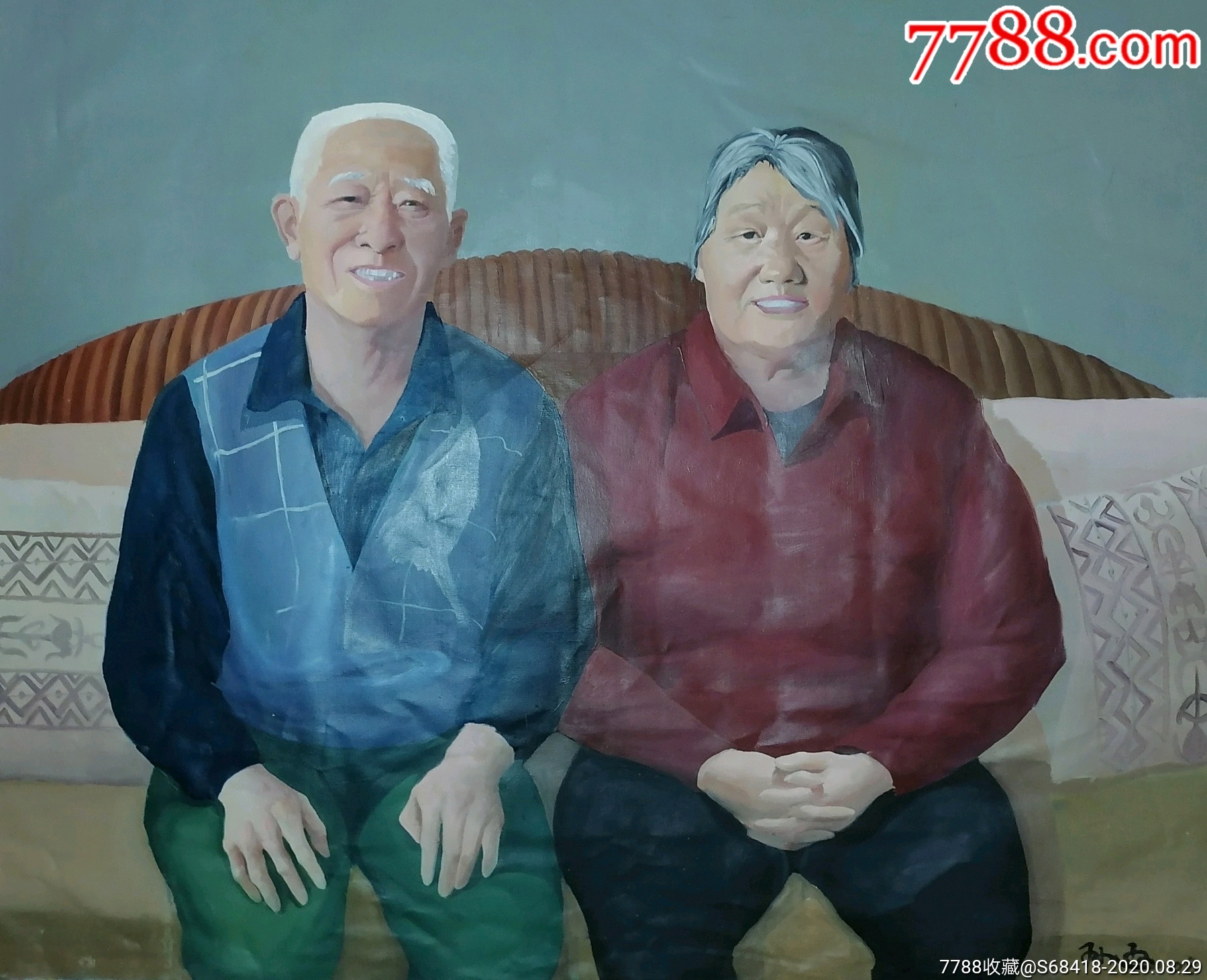 名家讲师布面人物油画《父母》—【低价拍售完为止】油画作品(*u-wp3