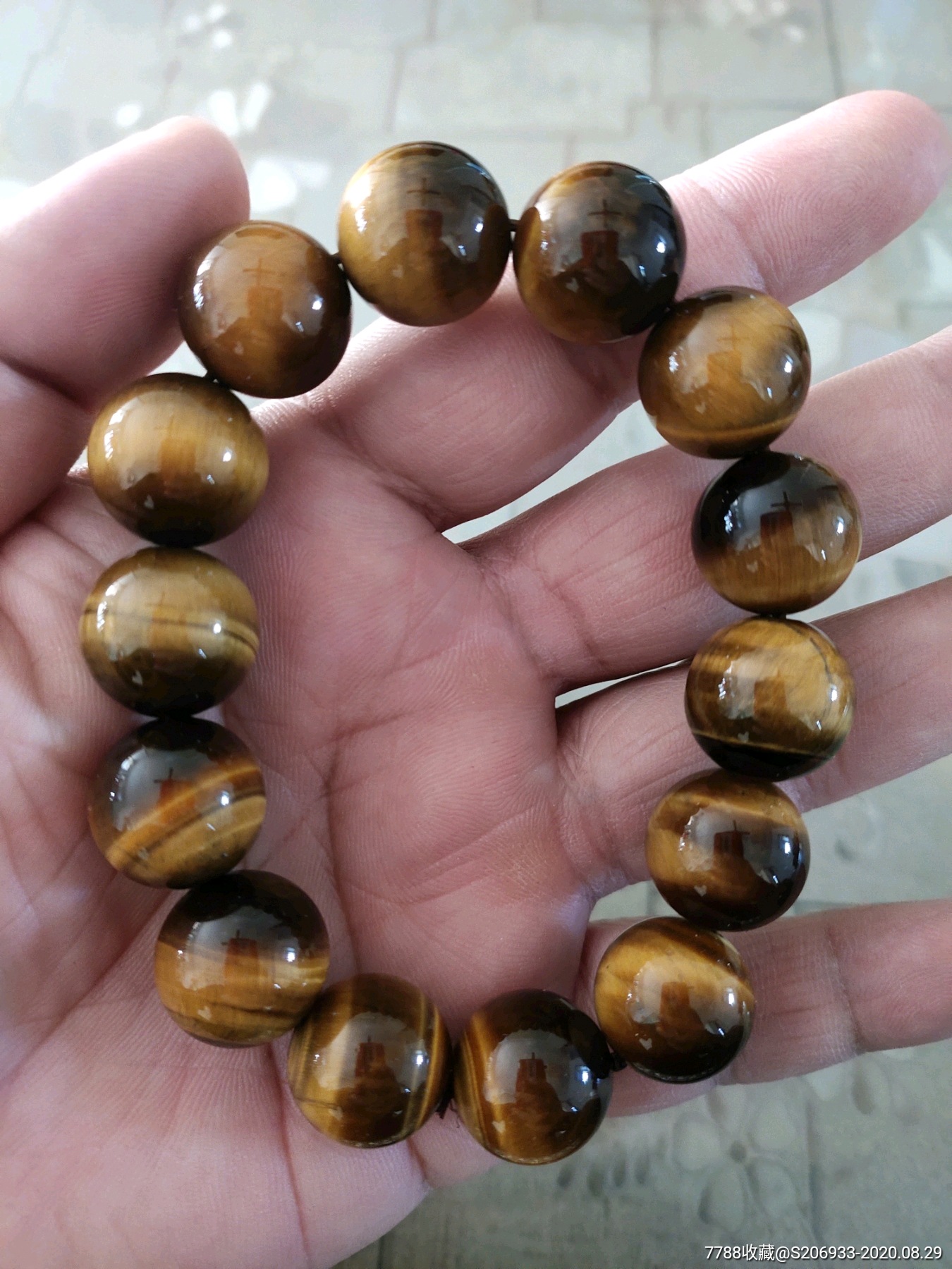 黄虎眼石珠子手串16mm