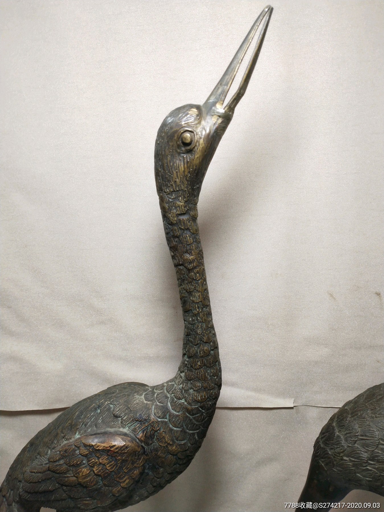 旧的老铜仙鹤一对