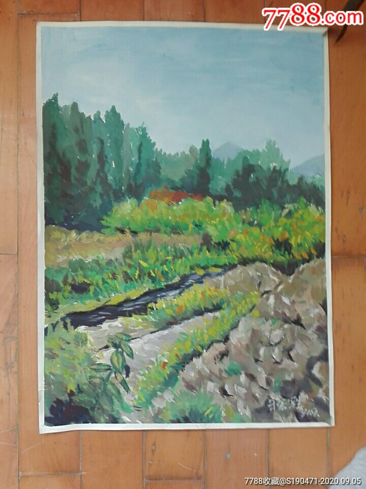 崂山风景-水粉/水彩原画-7788书画网