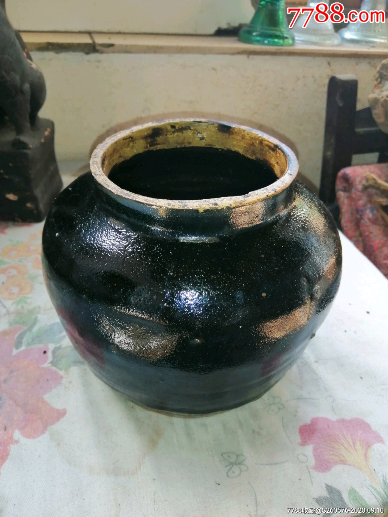 清代黑釉罐子真品图片图片