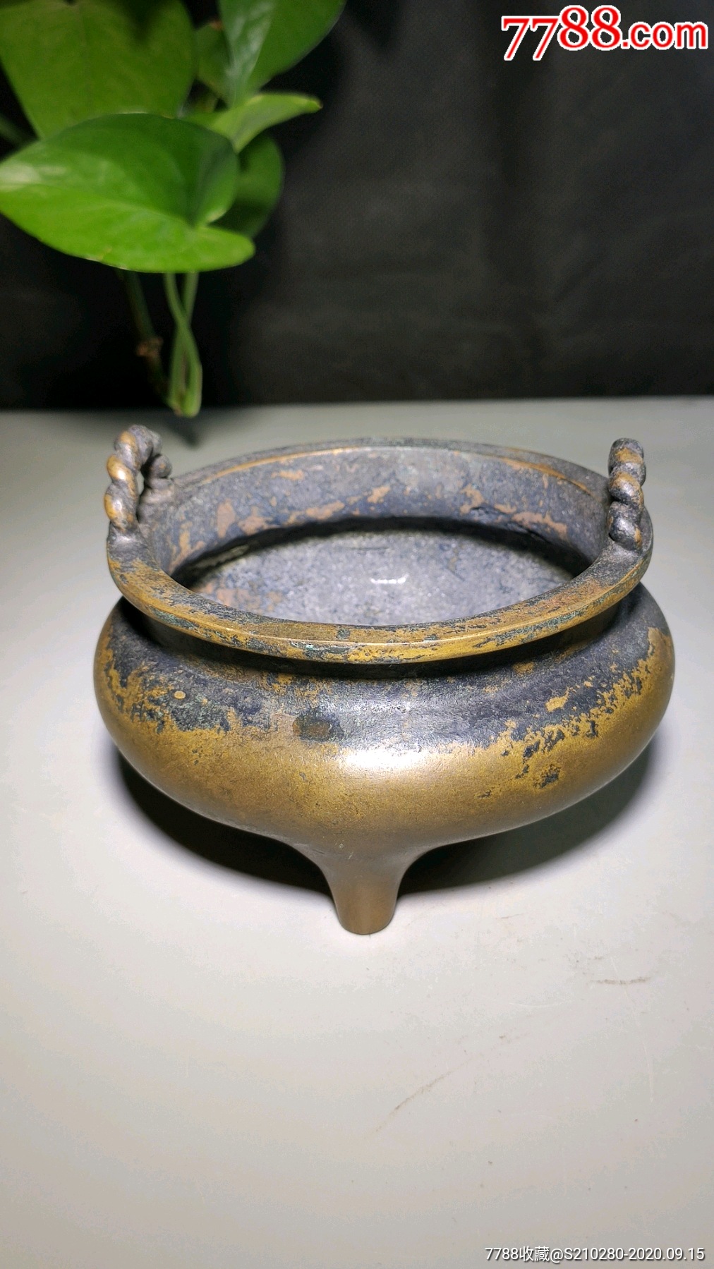 绳耳铜香炉-铜炉-7788铜炉收藏