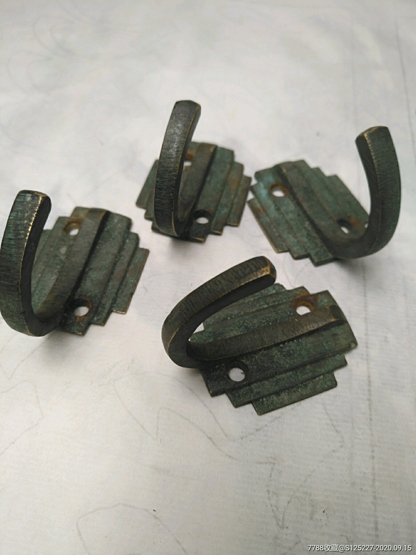 民国铜衣帽钩四个