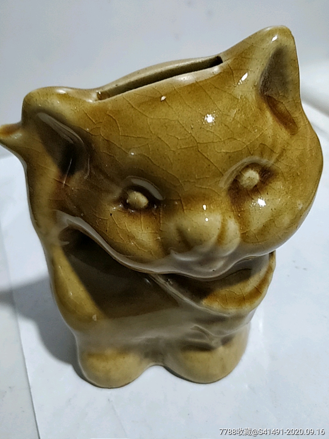 双猫瓷器存钱罐