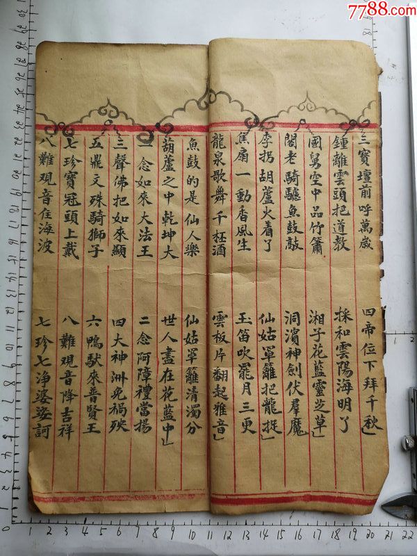 線裝本字體漂亮的(佛道教類經書)古籍手抄本一冊.