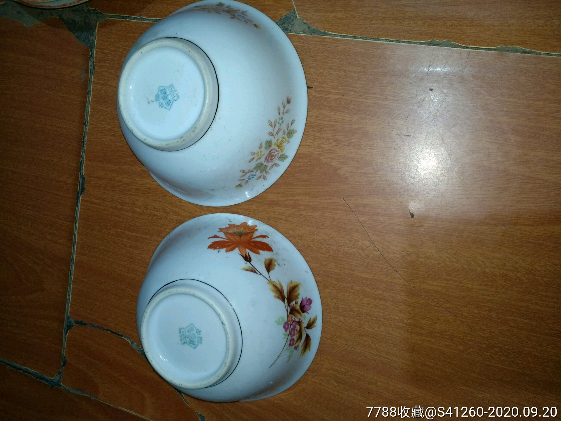 文革景德镇景兴瓷厂六边形款碗两个