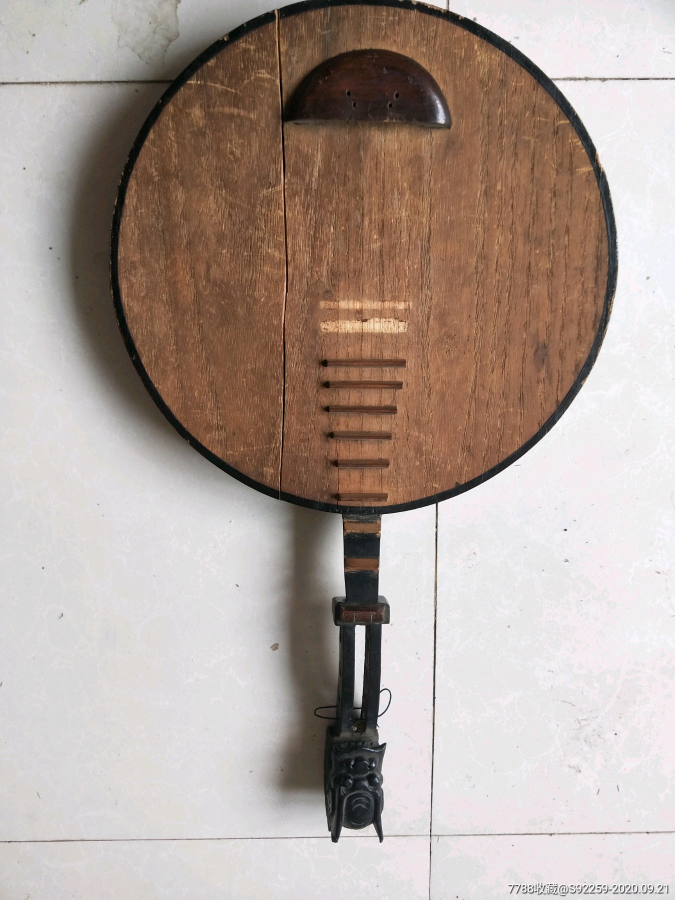 民国龙头大漆老月琴