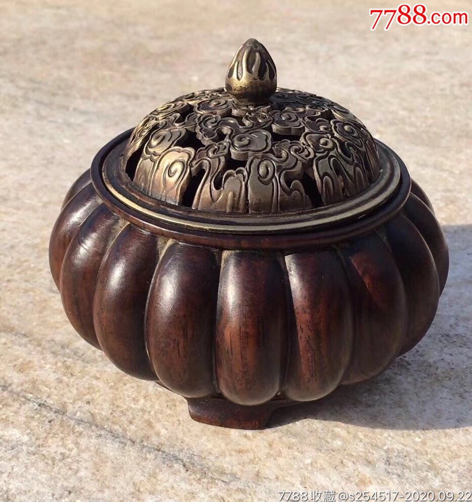 民国时期红木熏香炉完好无损正常使用