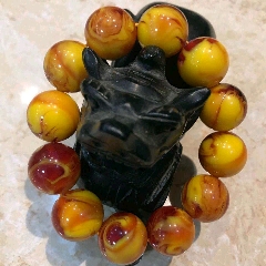 商品名称:天然琥珀老蜜蜡手串高货虎皮血丝纹蜜蜡手链男士尺寸20mm