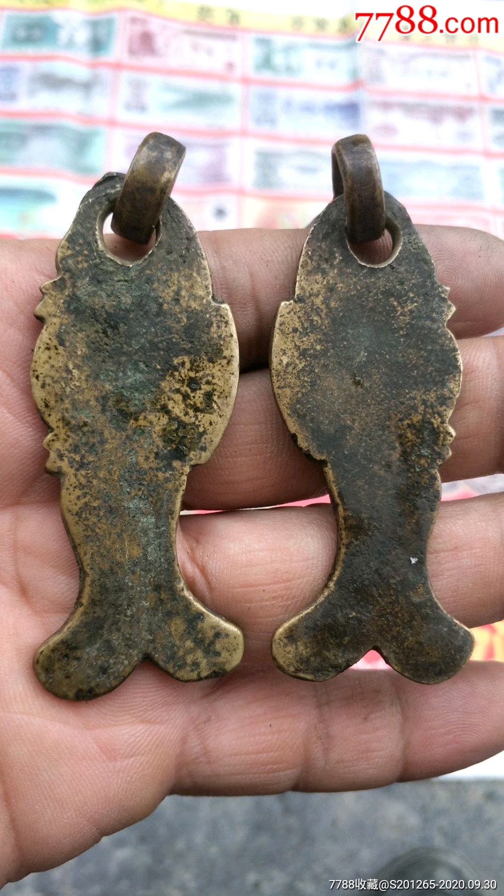 清代老铜鱼一对-价格:73.