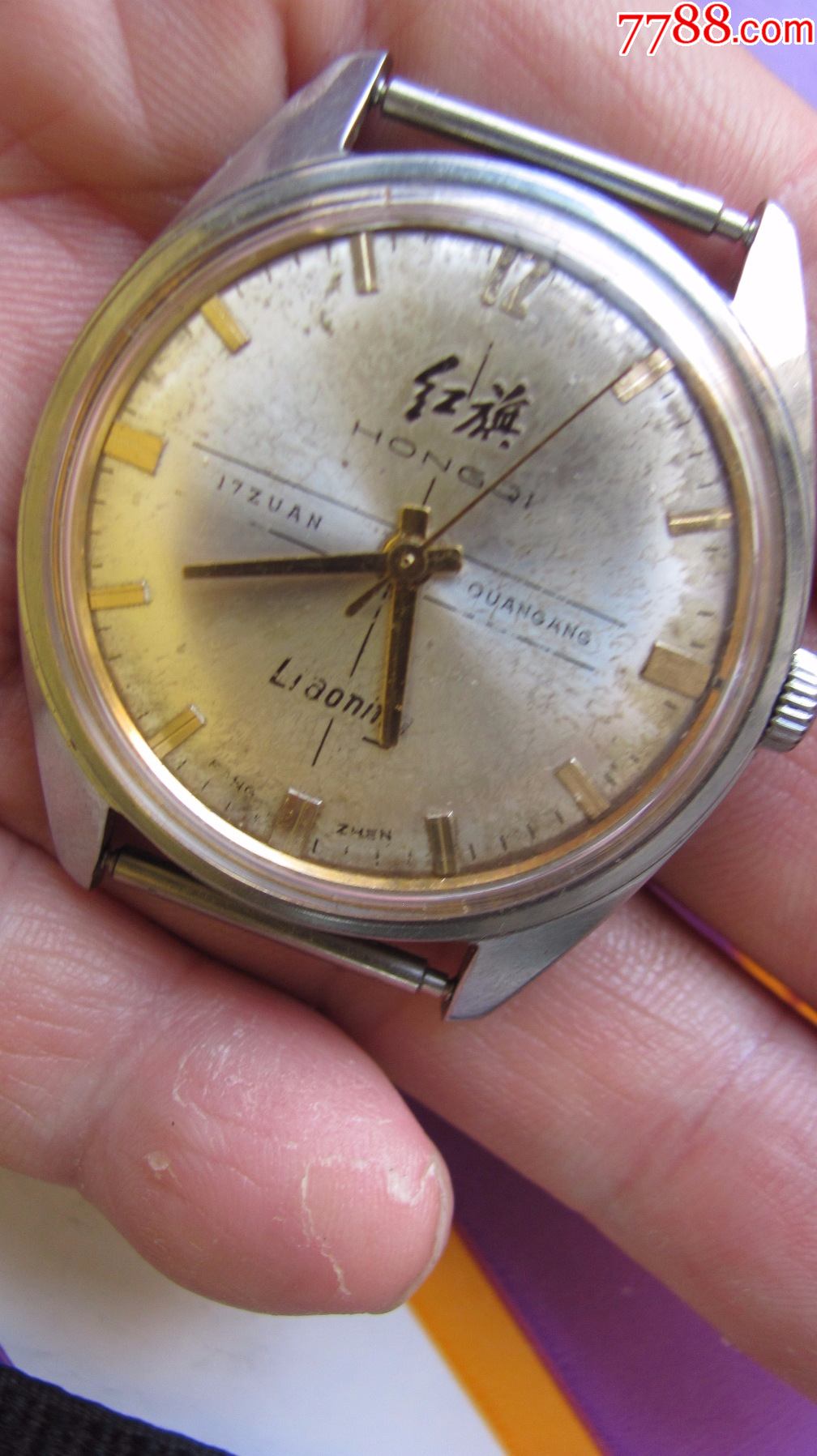 稀少的早期玫瑰金红旗男表一个_手表/腕表_古旧表之家【7788收藏