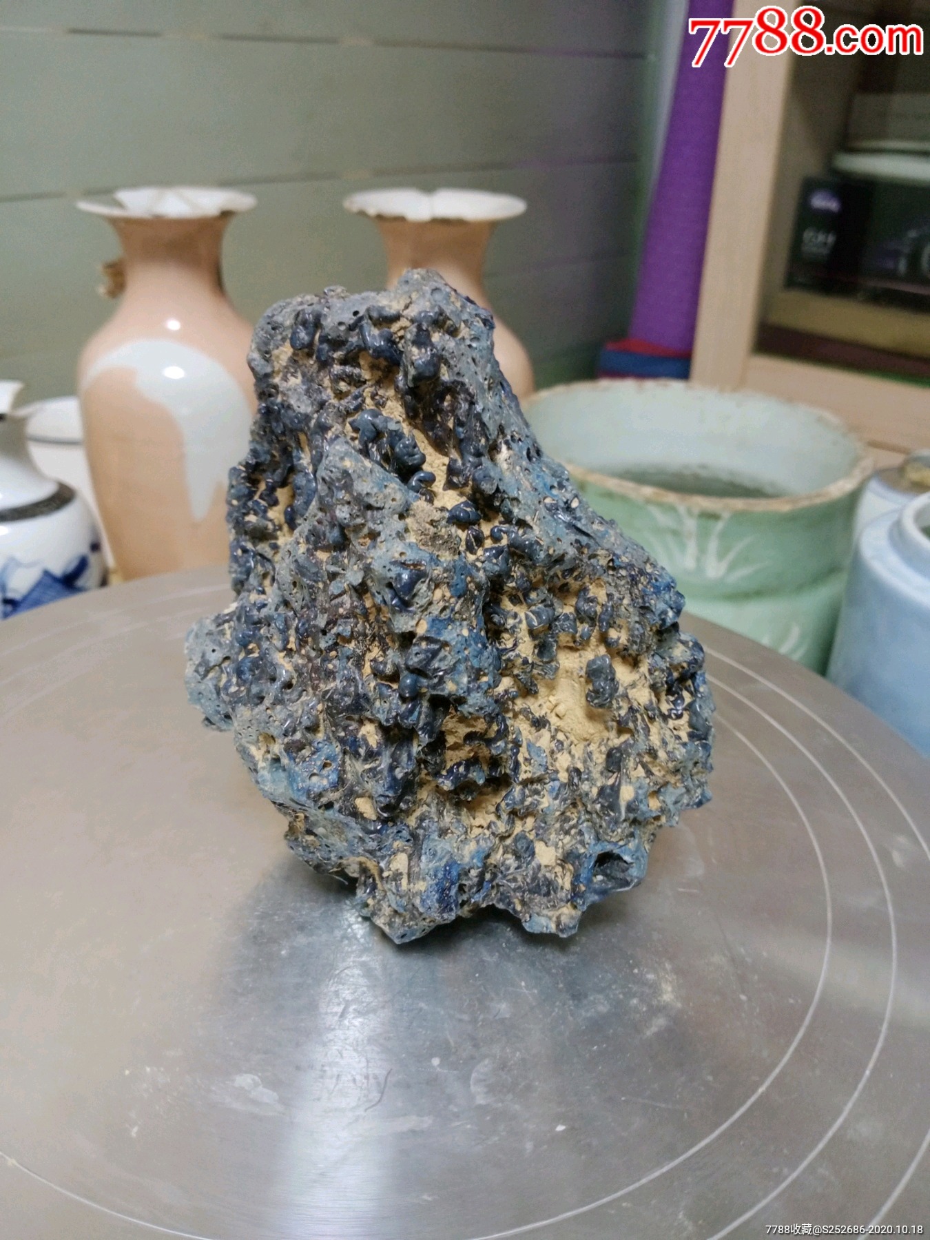 明,青花钴料,天然小摆件-瓷片-7788收藏