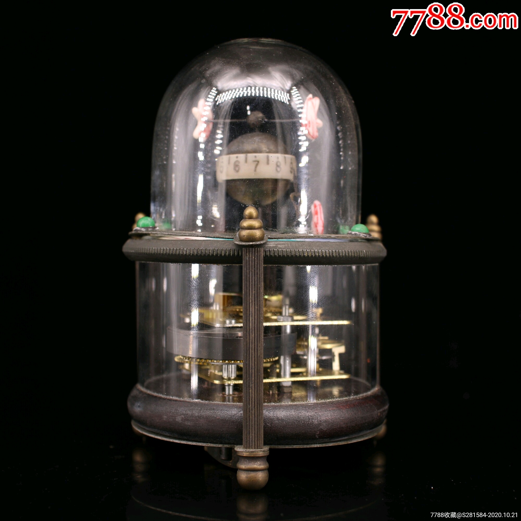 拉丝老式机械发条闹钟