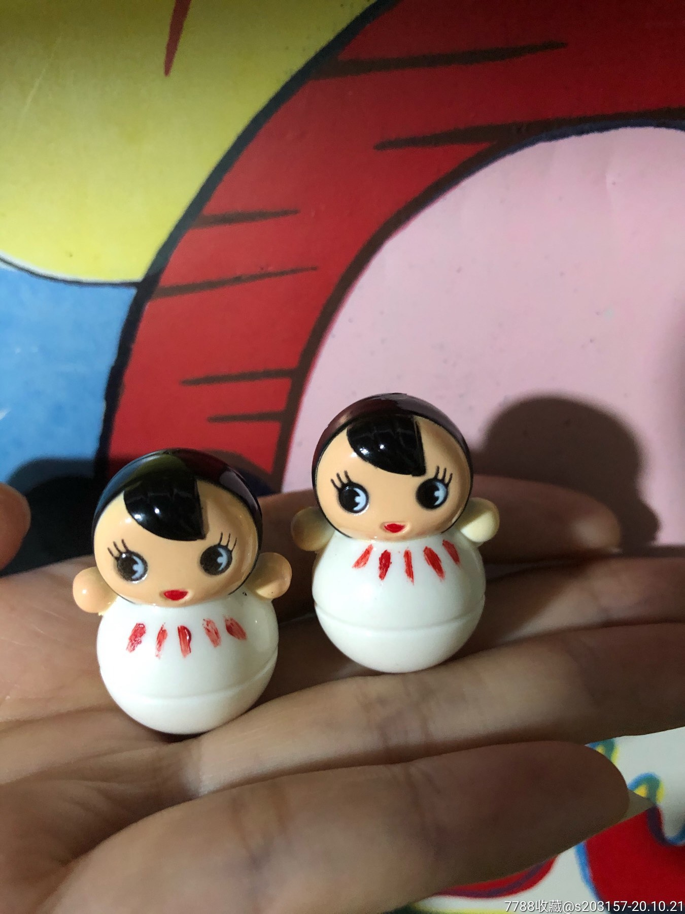 日本昭和时期迷你不倒翁娃娃_7788棋牌玩具