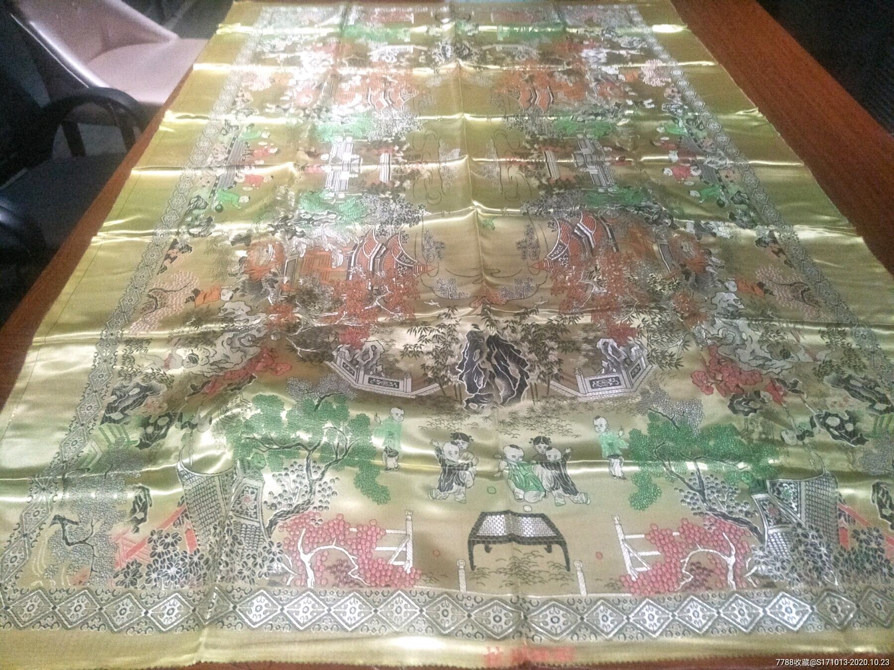 90年代丝绸被面-床单/被套-7788和田玉收藏