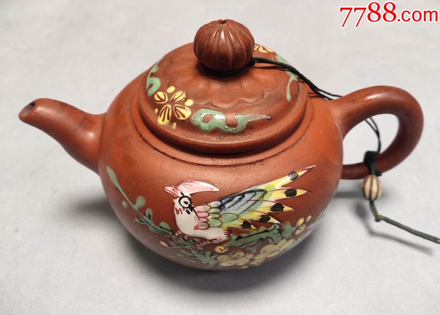 一把漂亮的彩绘瓷画紫砂壶