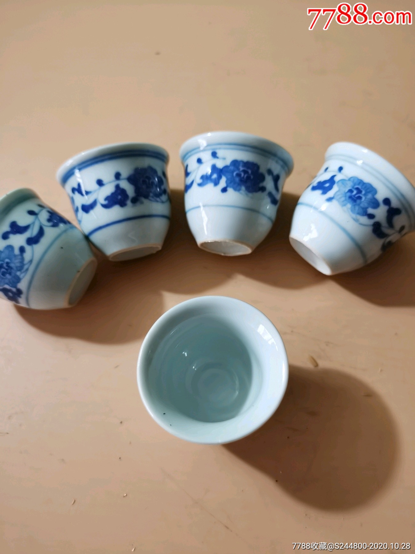 青花瓷酒杯一组10个